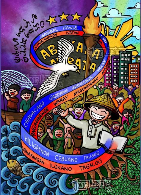 Poster making about wikang filipino .